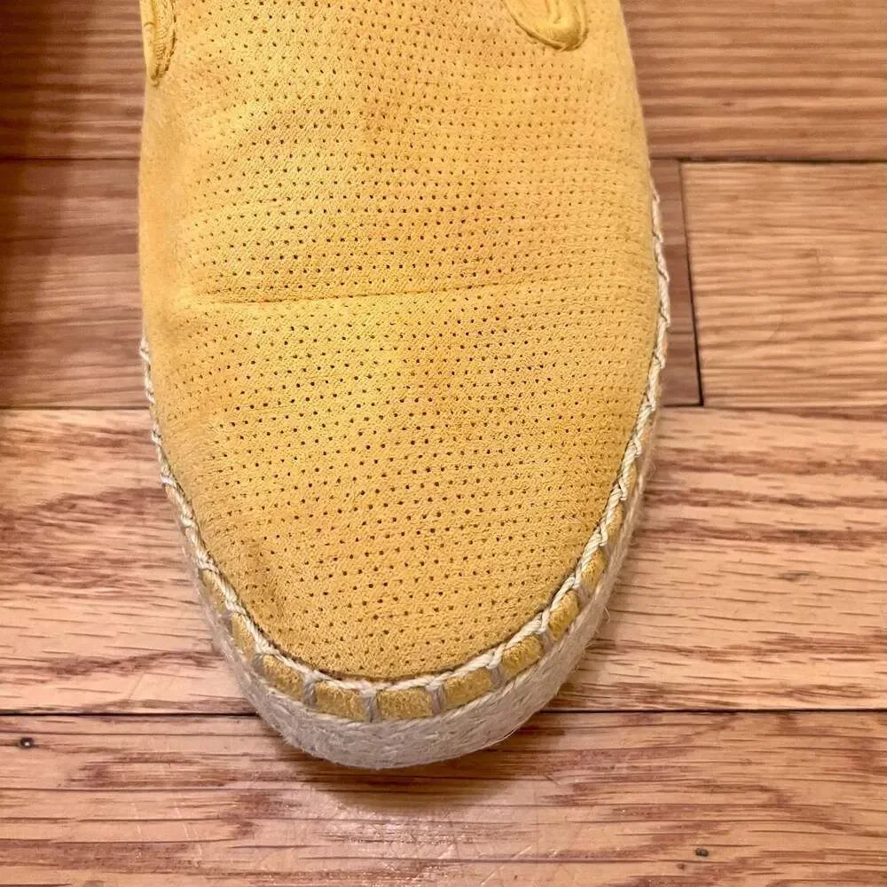 Dr. Scholl's Far Out Yellow Perforated Espadrille Slip-On Shoes Size 6.5M